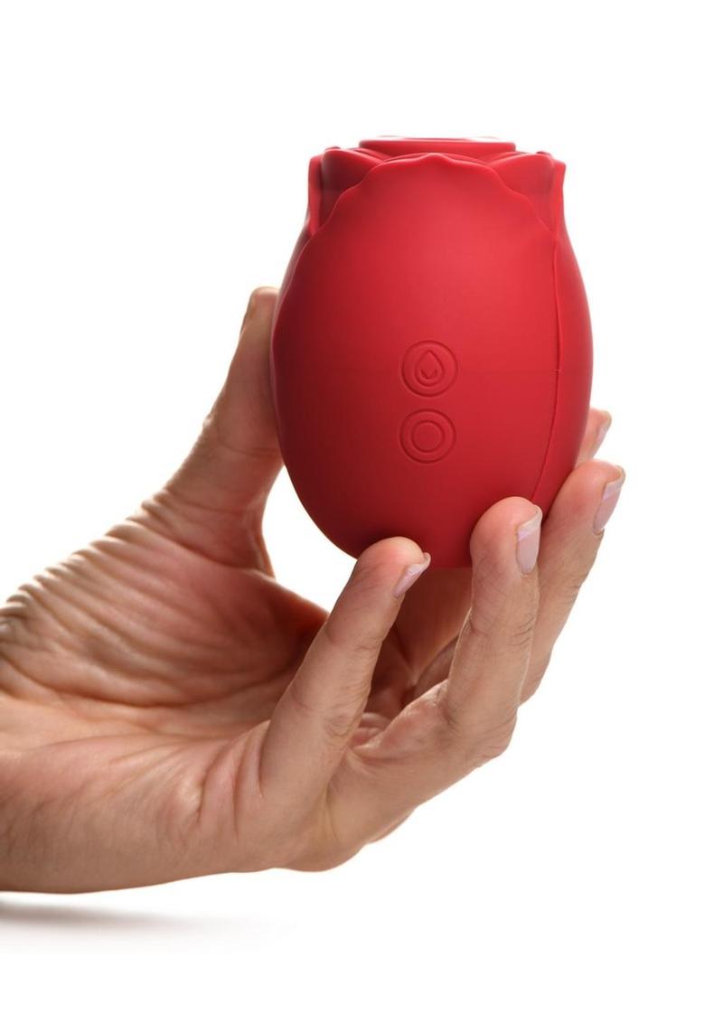 Bloomgasm Mystic Rose Rechargeable Silicone Sucking and Vibrating Clitoral Stimulator - Red