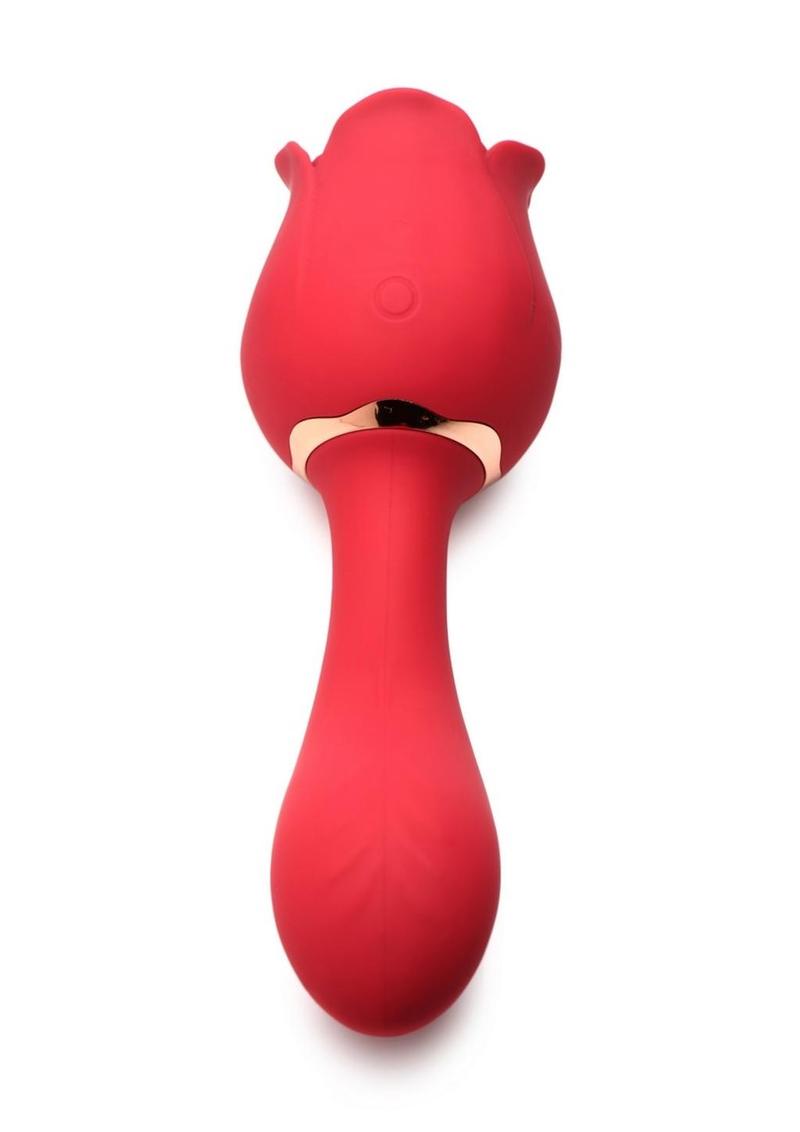 Bloomgasm Regal Rose Licking Rose Silicone Clitoral Vibrator - Red