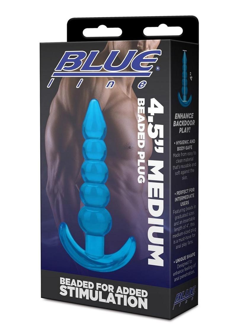 Blue Line Medium Beaded Anal Plug