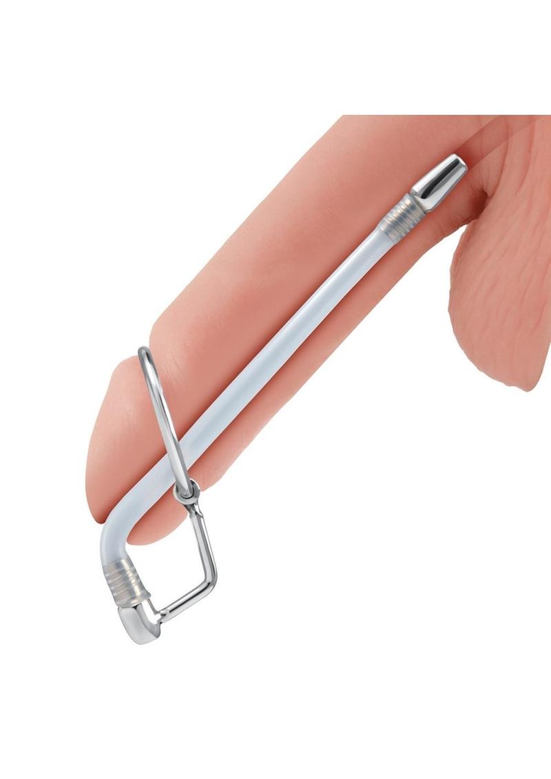 Blue Line Stainless Steel Cock Ring Catheter Urethral Plug