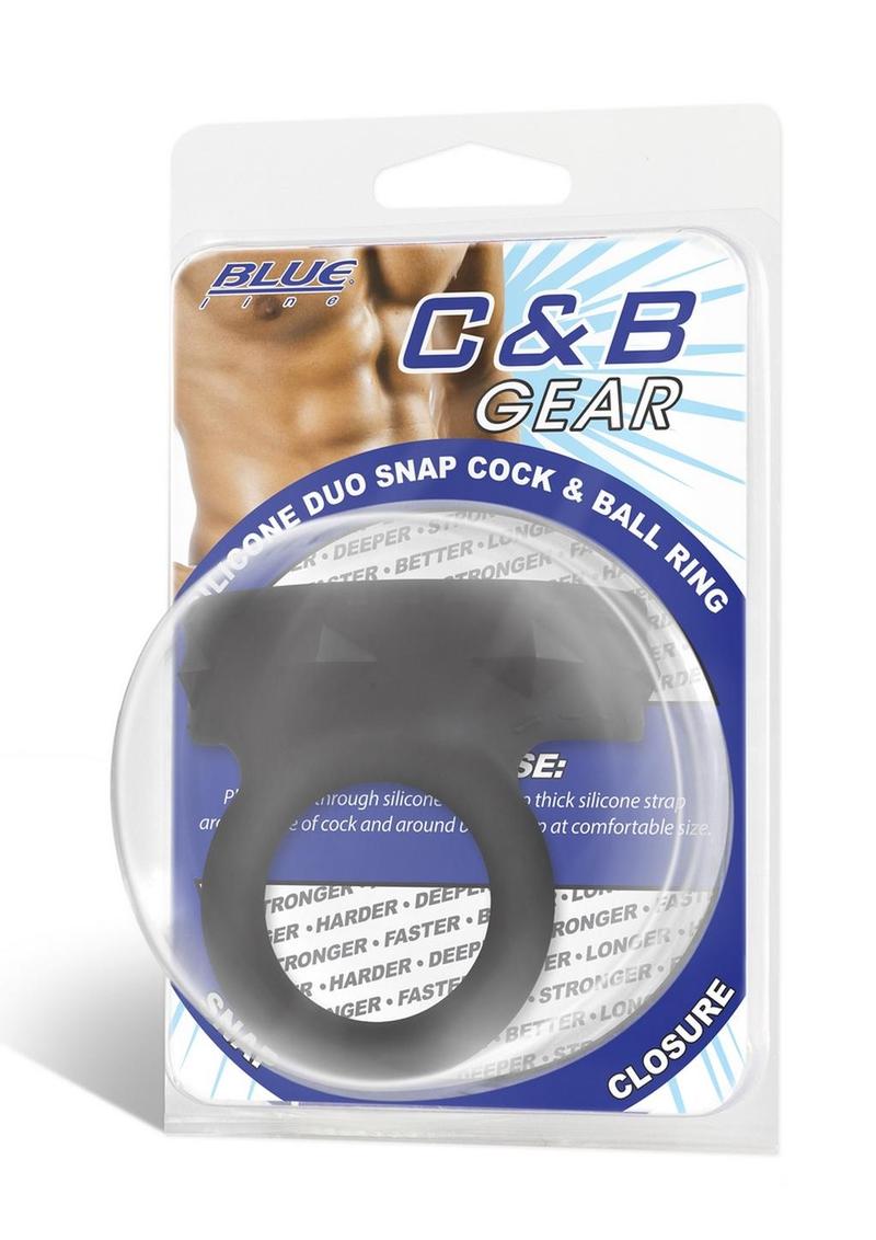 Blueline Silicone Duo Snap Cock and Ball Ring