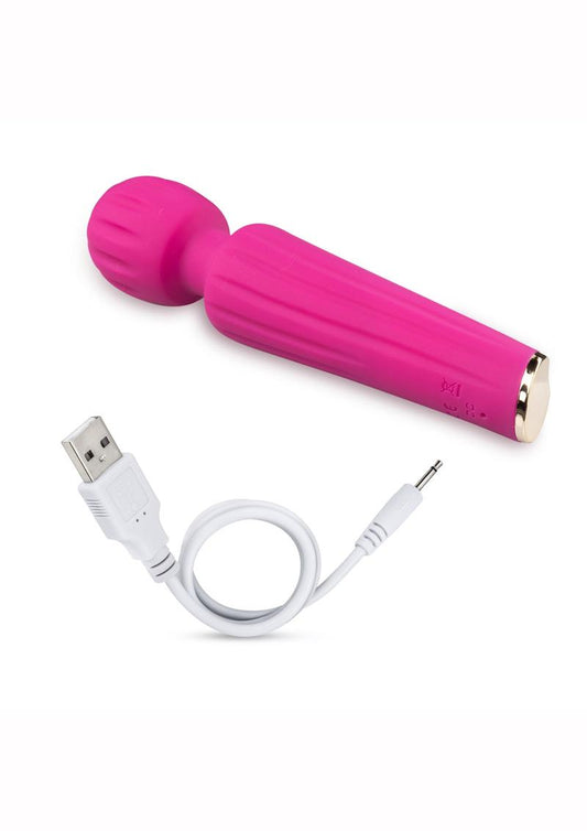 Lush Allana Velvet Rechargeable Silicone Wand Vibrator - Magenta/Purple/Rose Gold