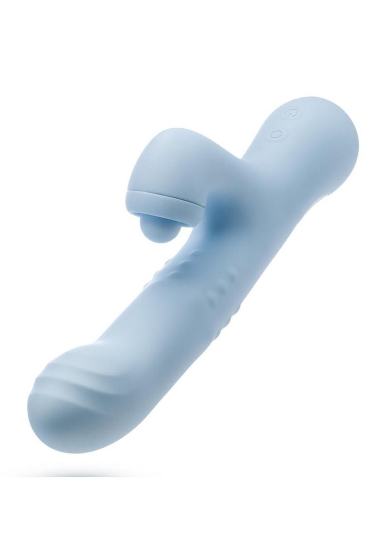 Blush Devin Rechargeable Silicone Rabbit Vibrator - Blue