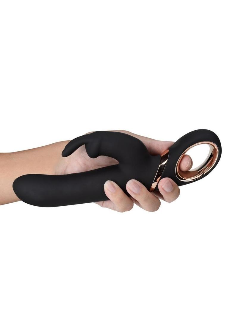 Lush Victoria Rechargeable Silicone Rabbit Vibrator - Black