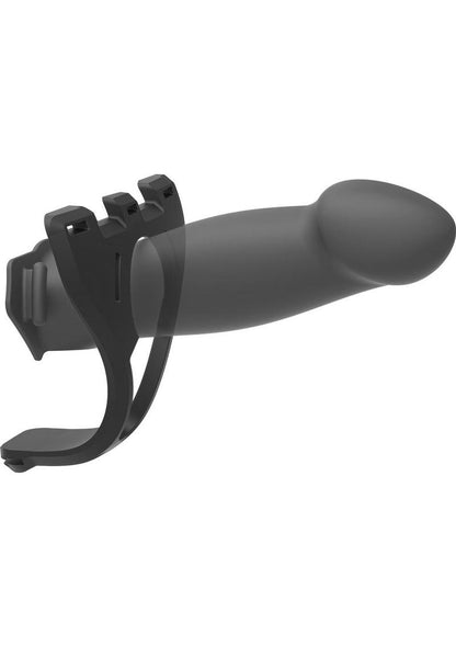 Body Extensions Be Bold Silicone Strap-On Harness with Hollow Dildo - Black - 8in - 2 Piece Kit