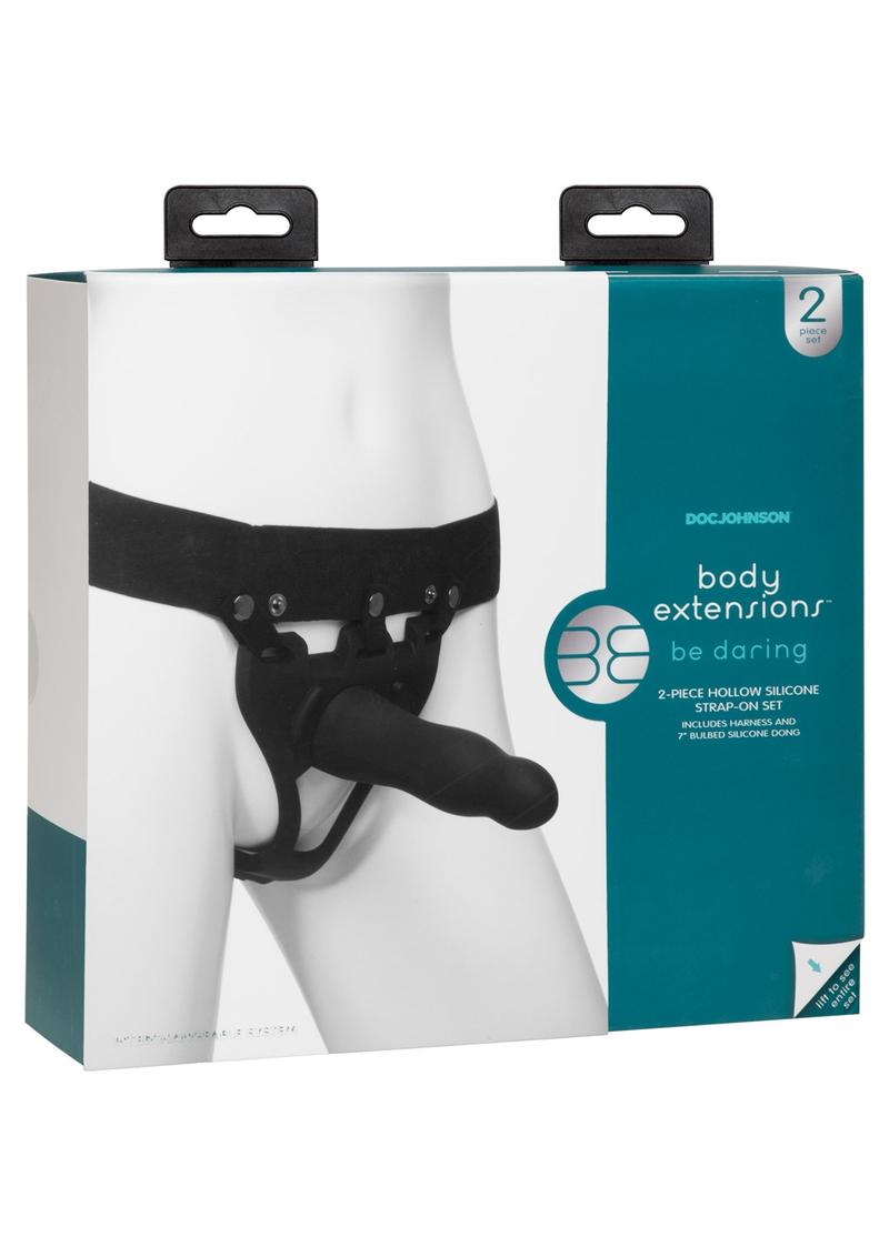 Body Extensions Be Daring Silicone Strap-On Harness with Hollow Dildo