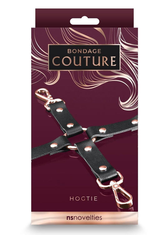 Bondage Couture Pu Leather Hog Tie - Black