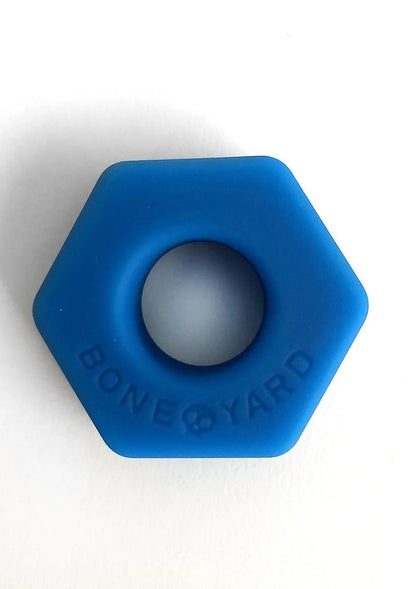 Boneyard Bust A Nut 2x Stretch Silicone Cock Ring Ball Stretcher - Blue