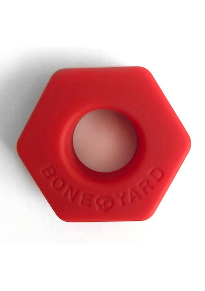 Boneyard Bust A Nut 2x Stretch Silicone Cock Ring Ball Stretcher - Red