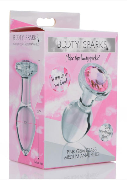 Booty Sparks Pink Gem Glass Anal Plug