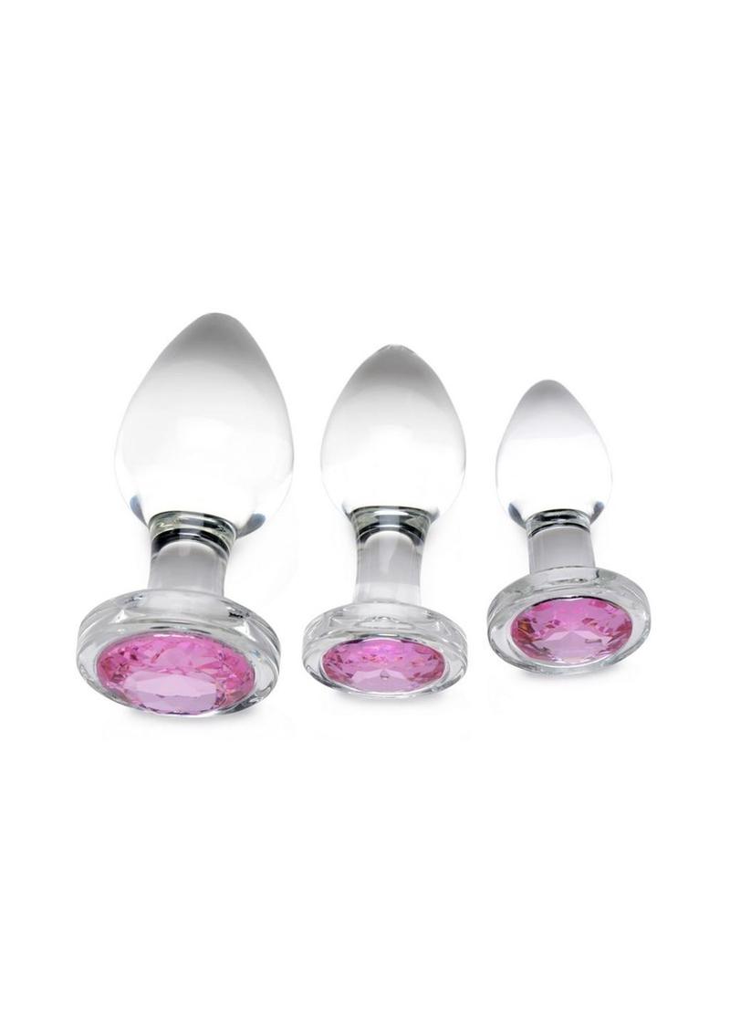 Booty Sparks Pink Gem Glass Anal Plug