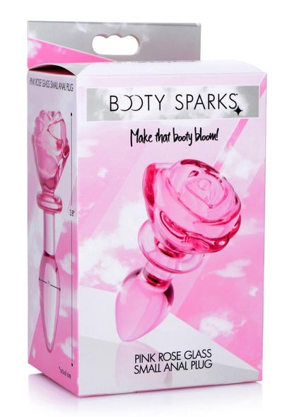 Booty Sparks Pink Rose Glass Anal Plug