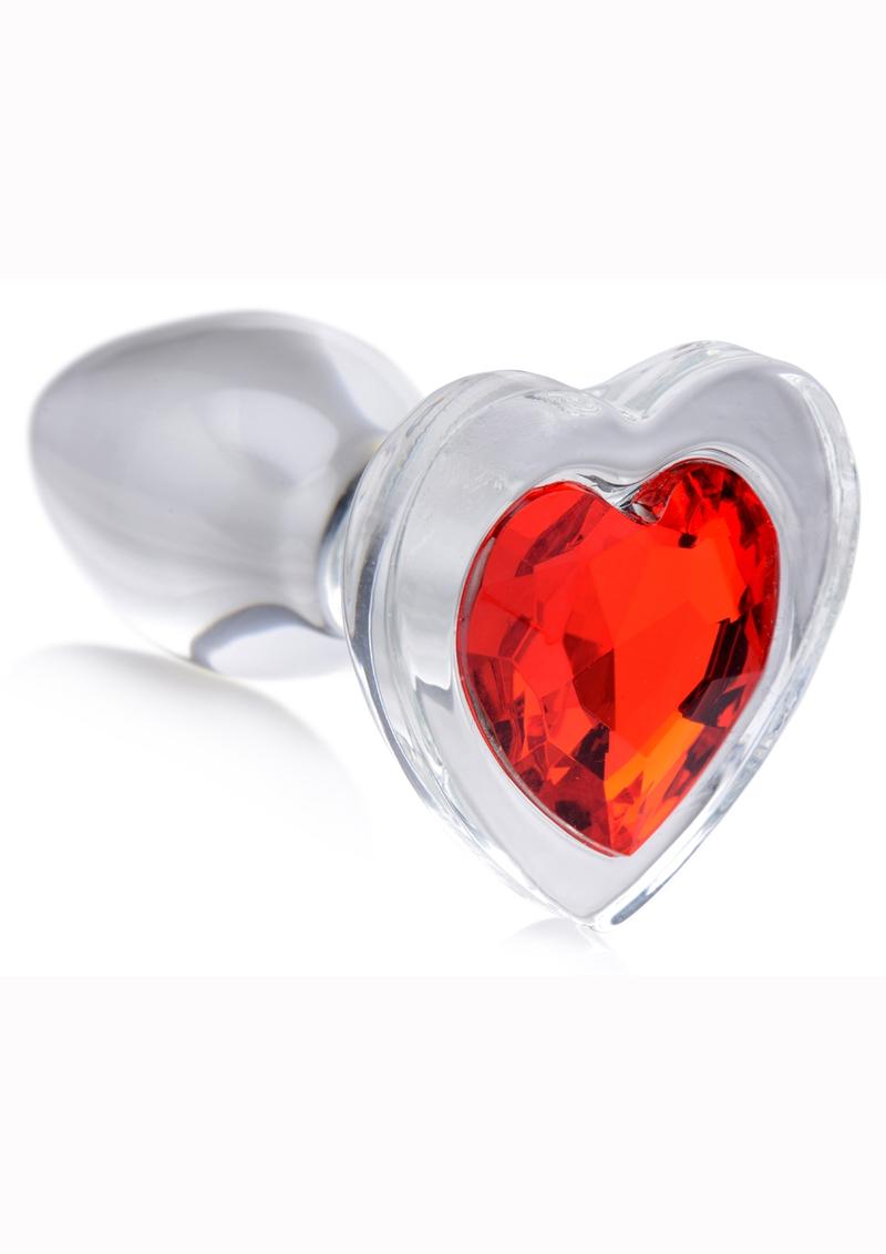 Booty Sparks Red Heart Glass Anal Plug