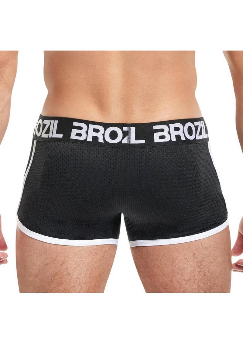 Brozil Ultra Glute and Bulge Enhancing Mesh Trunk - Black - Medium/Small