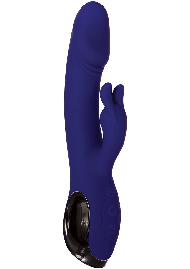 Bunny Buddy Rechargeable Silicone Dual Vibrator with Clitoral Stimulator - Purple