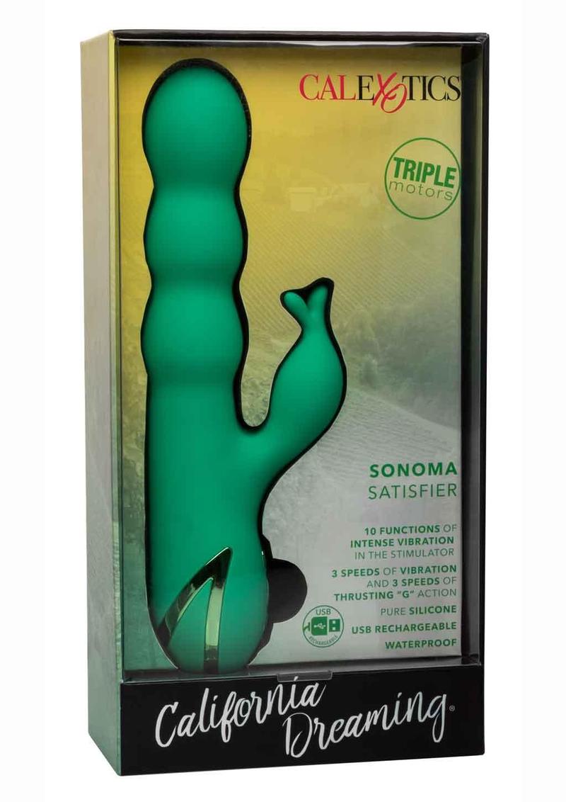 Califormia Dreaming Sonoma Satisfyer Rechargeable Silicone Vibrator - Green