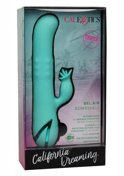 California Dreaming Bel Air Bombshell Rechargeable Silicone Vibrator with Clitoral Stimulator