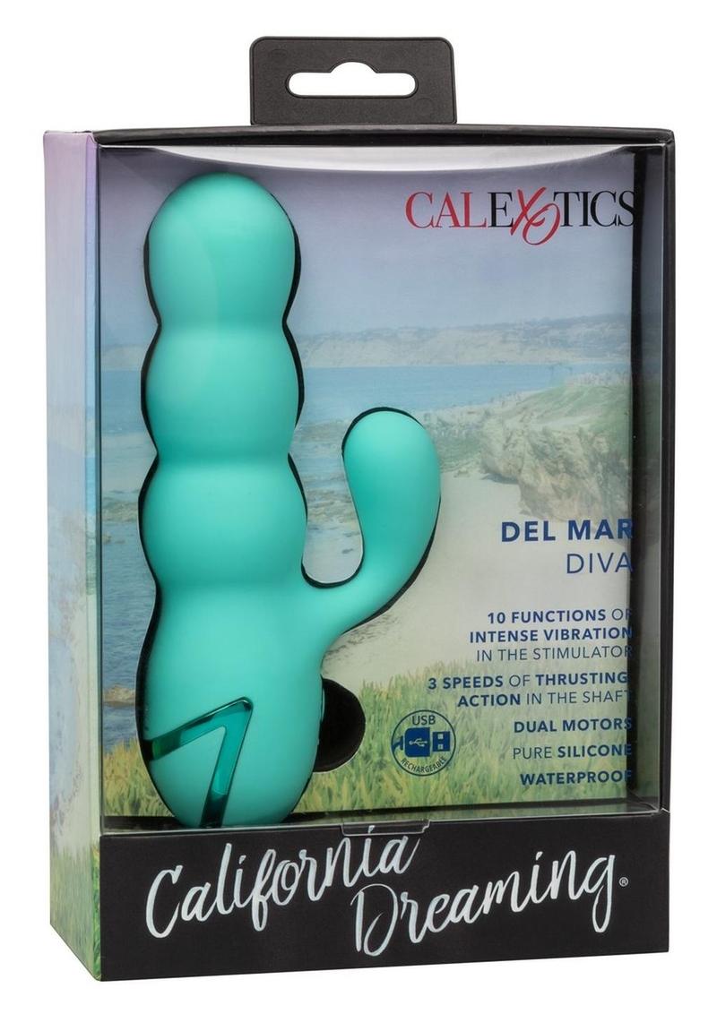 California Dreaming Del Mar Rechargeable Silicone Dual Stimulator - Teal