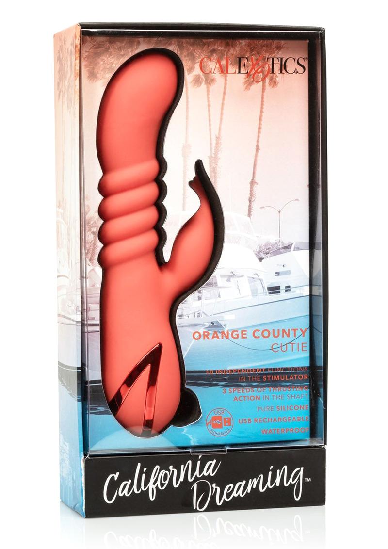 California Dreaming Orange County Cutie Rechargeable Silicone Vibrator - Orange