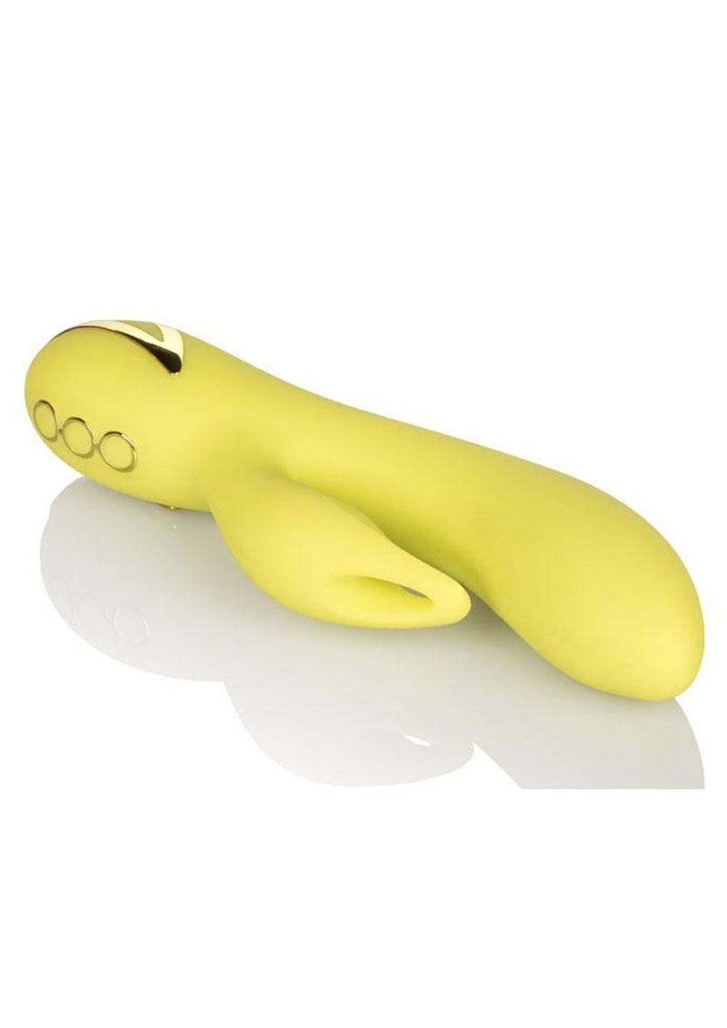 California Dreaming Venice Vixen Silicone USB Rechargeable Multifunction Vibrator Waterproof - Yellow