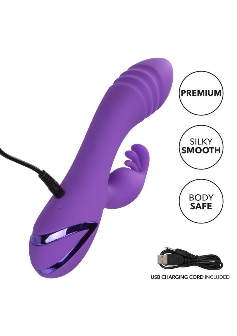 California Dreaming West Coast Wave Rider Silicone Rechargeable Rabbit Vibrator - Purple