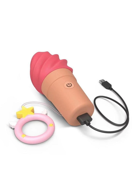 Cand'ice Rechargeable Silicone Clitoral Stimulator - Raspberry Jolly - Red