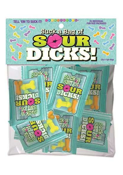 Candyprints Suck A Bag Of Sour Dicks Assorted Flavors - 25 Packs/Per Bag