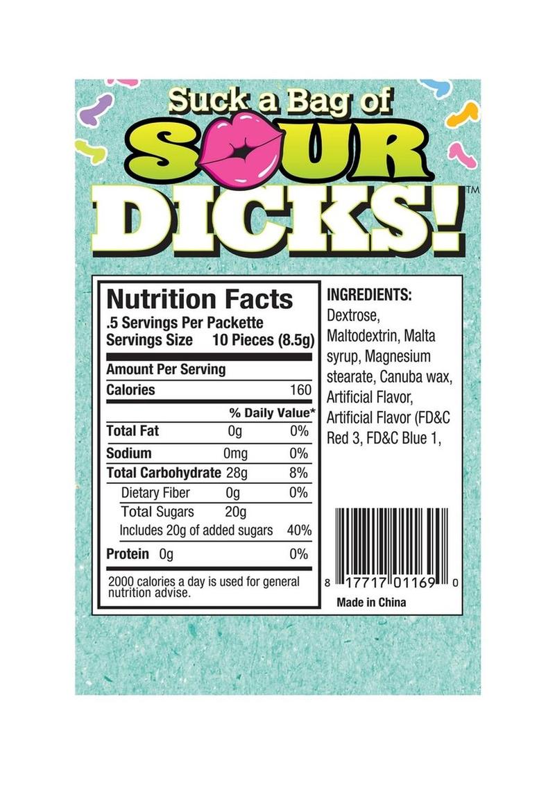 Candyprints Suck A Bag Of Sour Dicks Assorted Flavors - 25 Packs/Per Bag