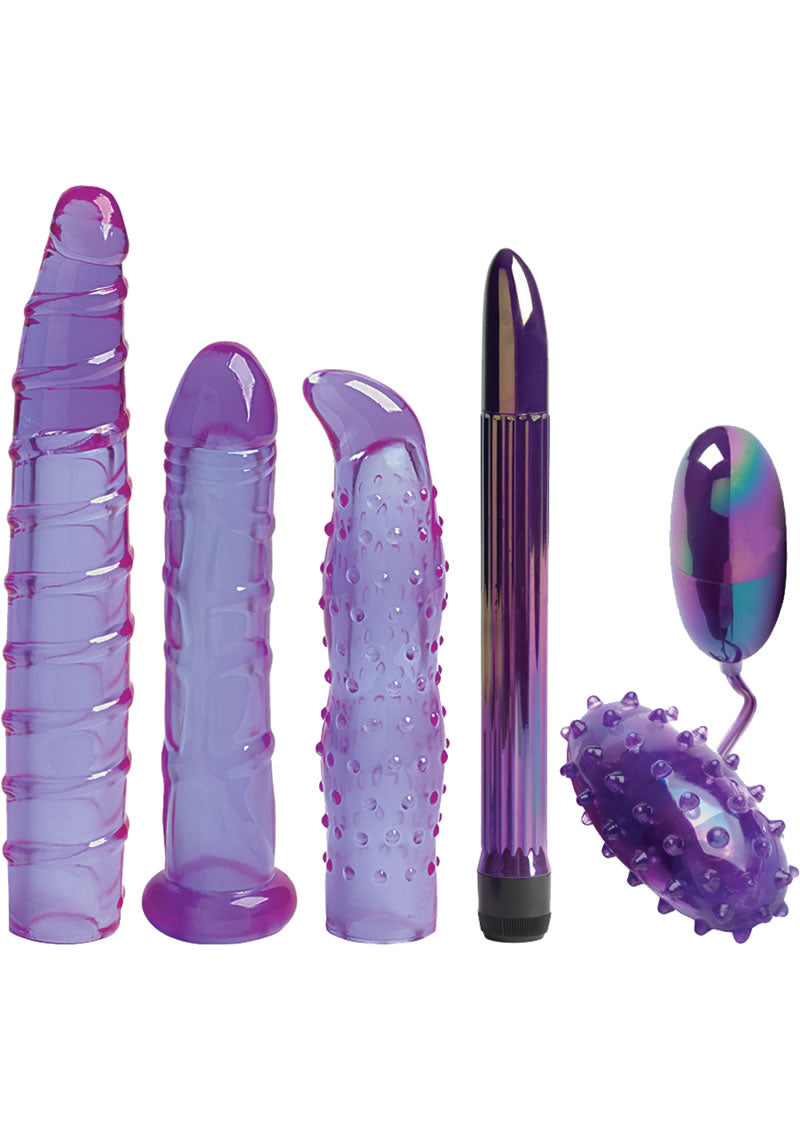 Carnal Collection Set with Silicone Sleeves - Purple