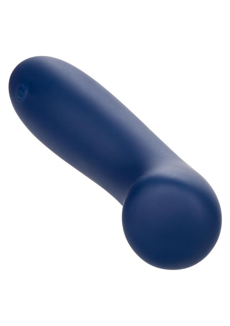 Cashmere Satin G Rechargeable Silicone G-Spot Vibrator with Clitoral Stimulator - Blue