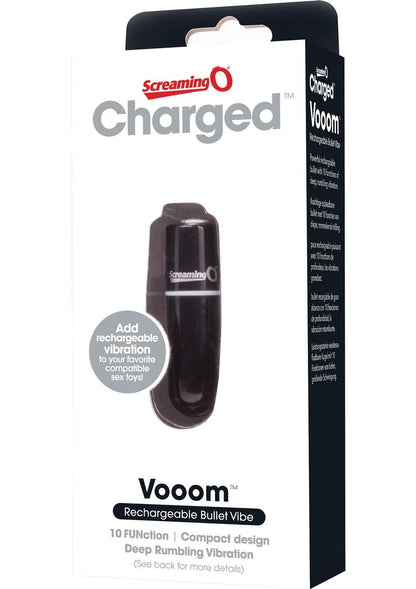 Charged Vooom Rechargeable Waterproof Bullet Vibrator - Black