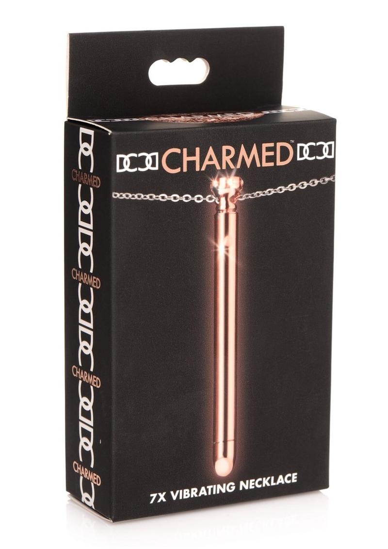 Charmed Rechargeable Stainless Steel 7x Vibrating Necklace - Rose Gold