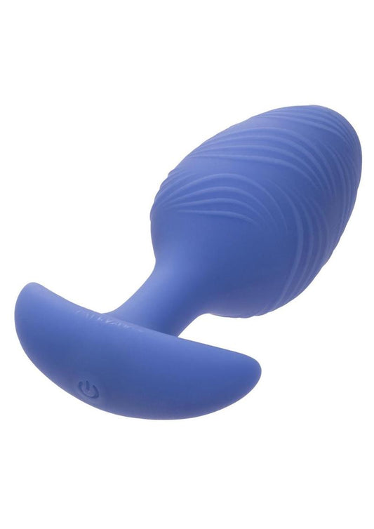 Cheeky Rechargeable Silicone Glow In The Dark Butt Plug - Blue/Glow In The Dark - Large