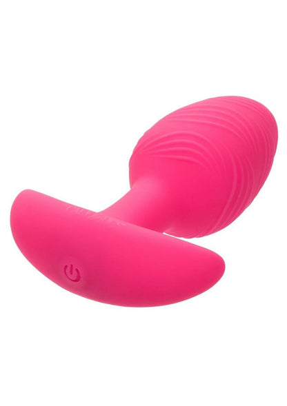 Cheeky Rechargeable Silicone Glow In The Dark Butt Plug - Glow In The Dark/Pink