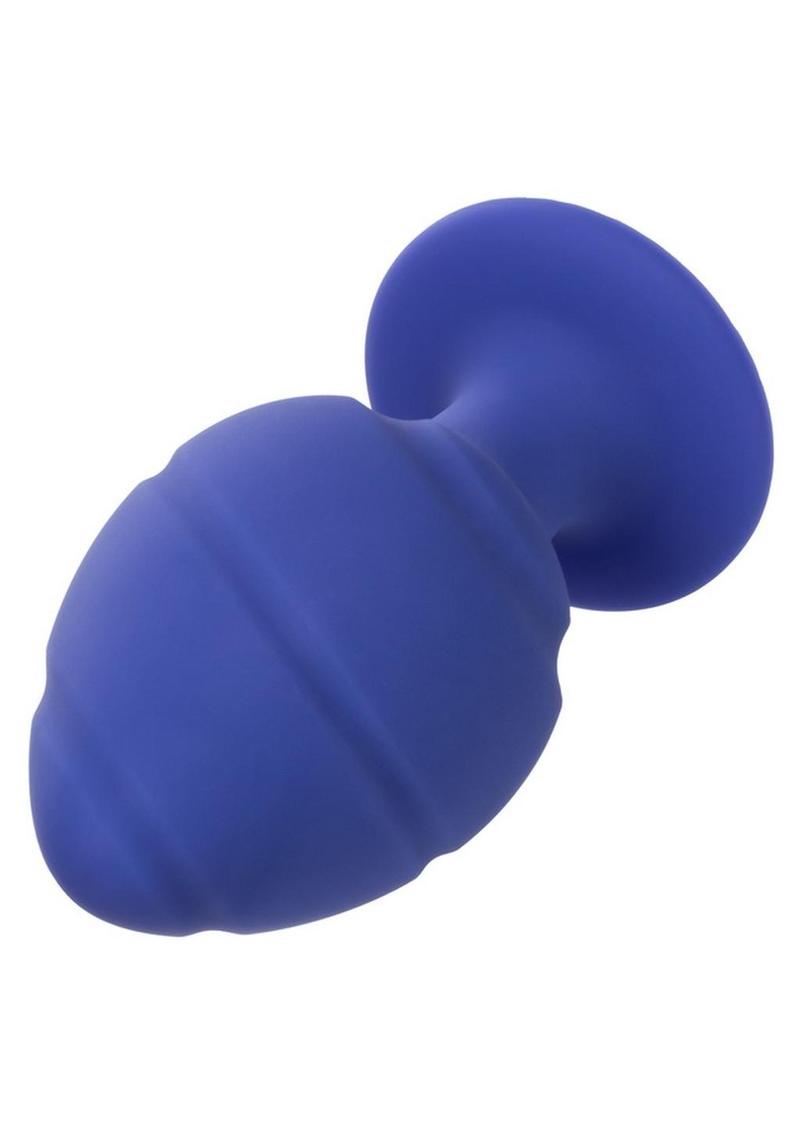 Cheeky Silicone Textured Anal Plugs - Blue/Purple - Large/Small - Set Of 2