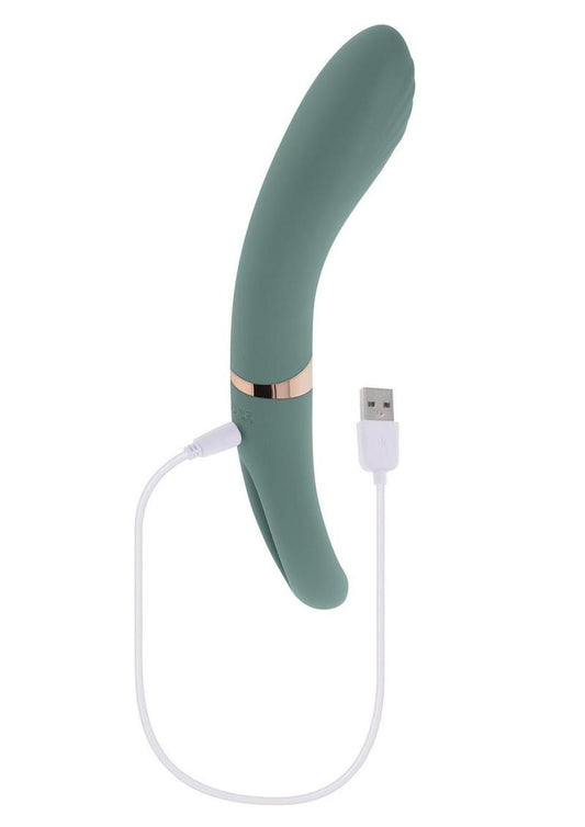 Chick Flick Rechargeable Silicone Dual Vibrator - Green