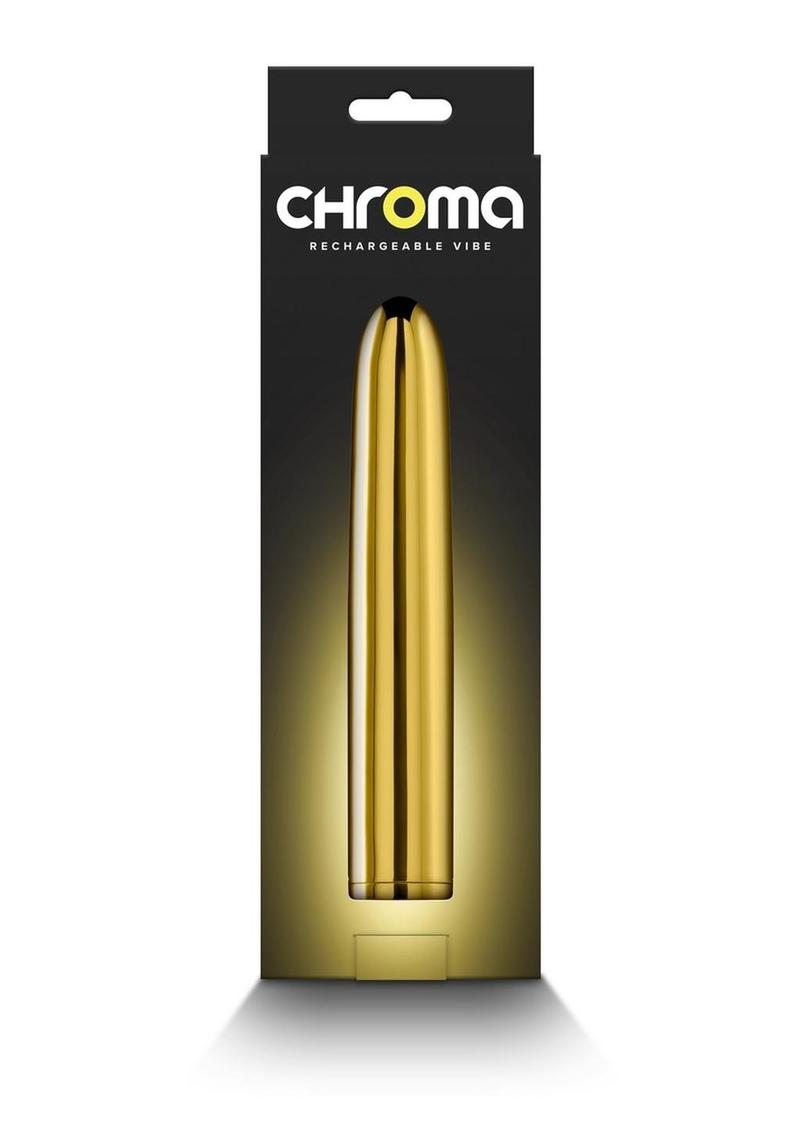 Chroma Classic Rechargeable Vibrator - Gold - 7in