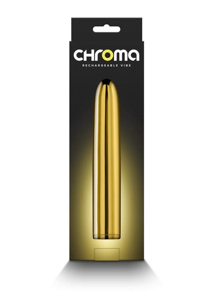 Chroma Classic Rechargeable Vibrator - Gold - 7in