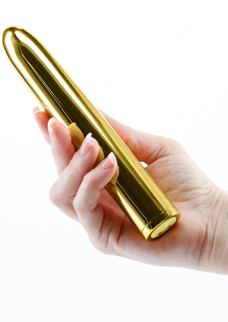 Chroma Classic Rechargeable Vibrator - Gold - 7in