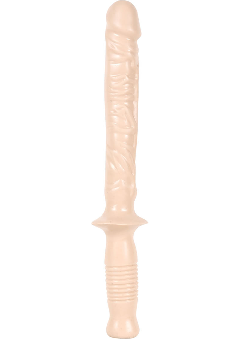 Classic The Manhandler with Handle Dildo - Flesh/Vanilla - 10in