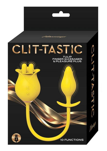 Clit-Tastic Tulip Finger Massager and Pleasure Plug - Yellow - Set