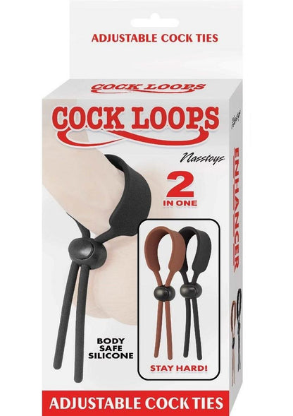 Cock Loops Adjustable Cock Ties - Black/Brown