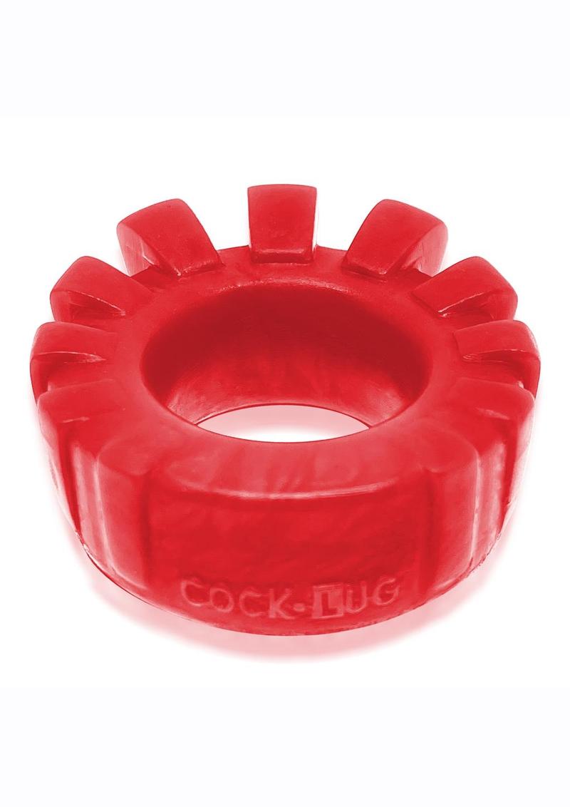 Cock-Lug Silicone Lugged Cock Ring - Red