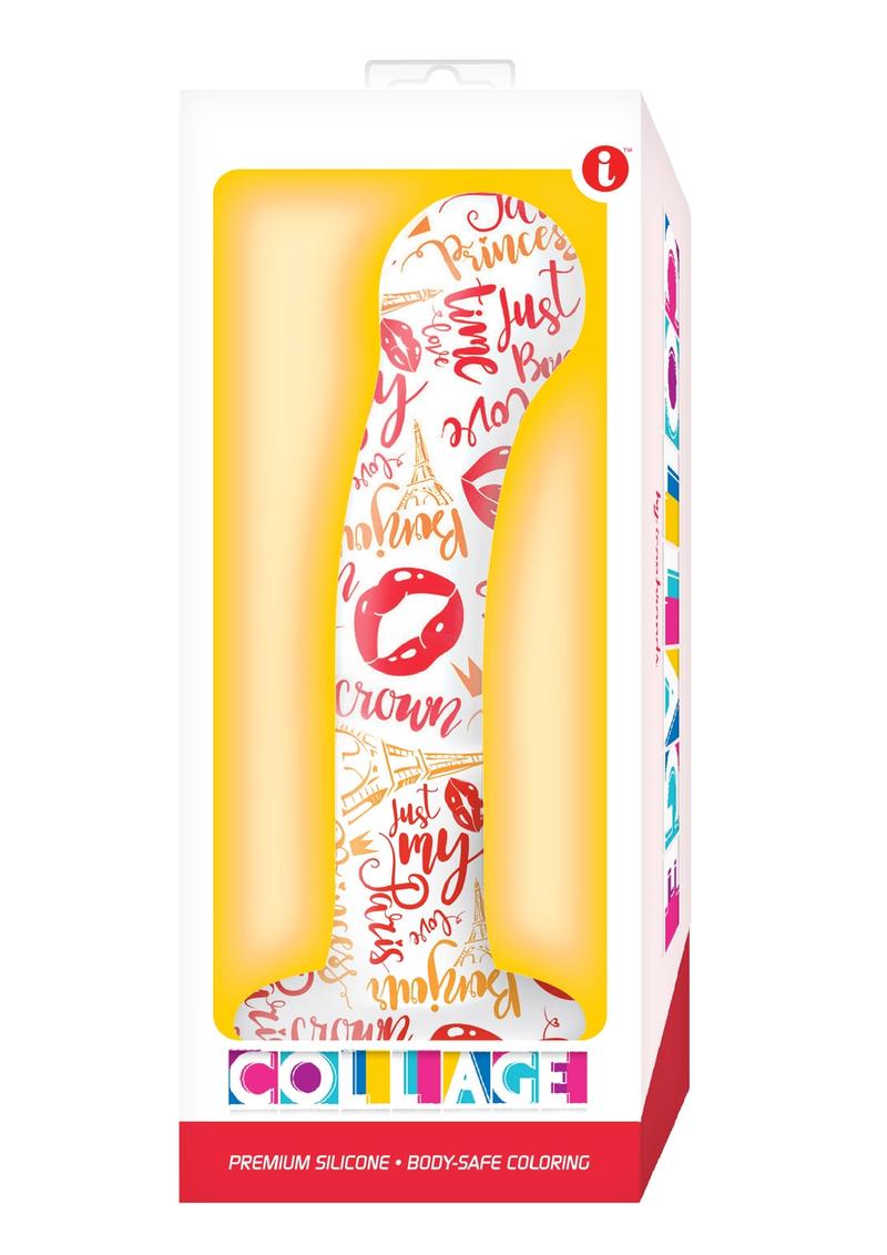 Collage I Remember Paris G-Spot Silicone Dildo - Red/White