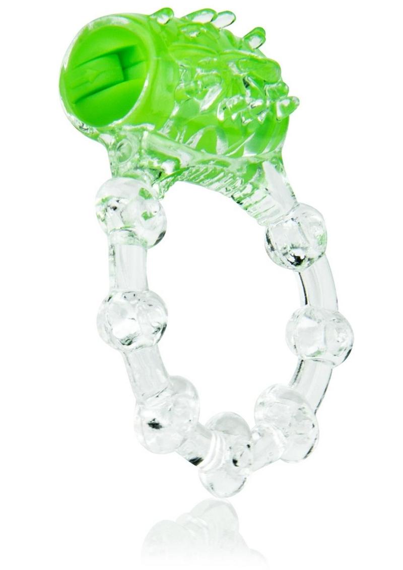 Color Pop Quickie Screaming O Vibrating Ring Silicone Cock Ring - Green