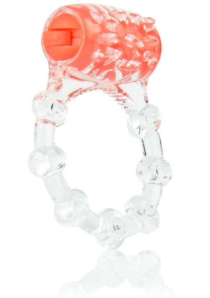 Color Pop Quickie Screaming O Vibrating Ring Silicone Cock Ring - Orange