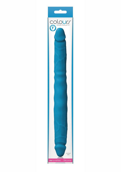 Colours Double Pleasures Silicone Double Dildo - Blue - 12in