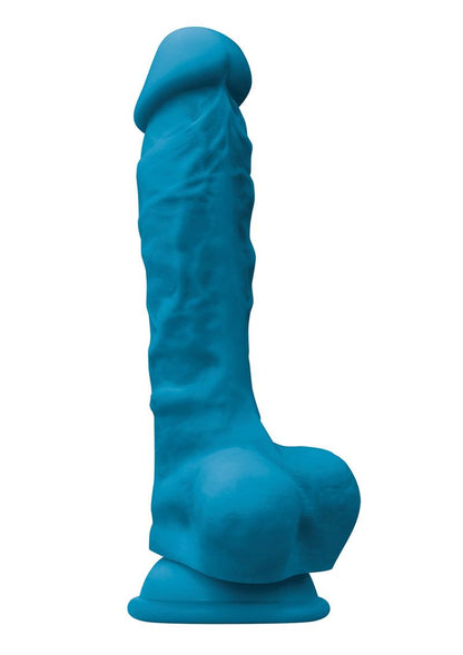 Colours Pleasure Silicone Dildo - Blue - 7in