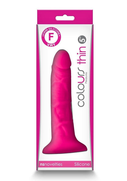 Colours Pleasures Silicone Thin Dildo - Pink - 5in