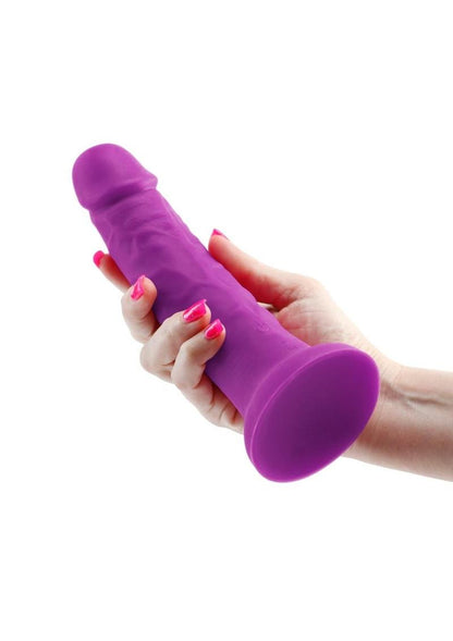 Colours Pleasures Silicone Vibrating Dildo - Purple - 7in